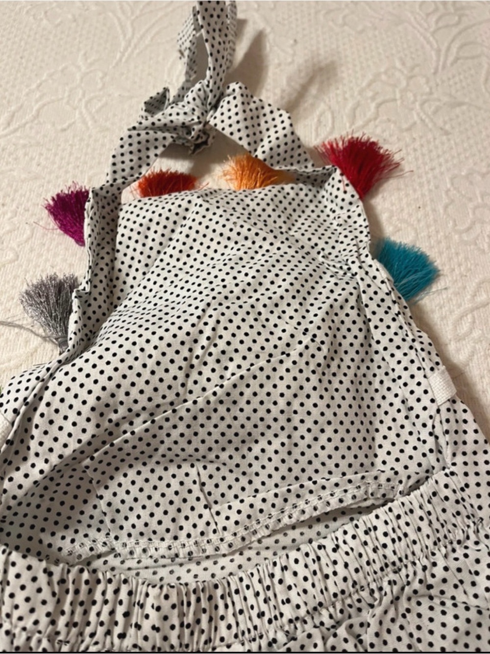 Polka Dot Tassel Baby Romper - Picture 2 of 6